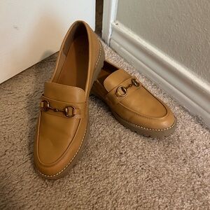 A New Day (Target) Tan Loafer with Lug Sole and Gold Hardware - Size 9
